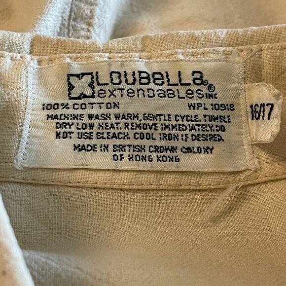 VINTAGE 70s Loubella Extendables Muslin Safari Shirt Size 16/17 - Picture 4 of 4